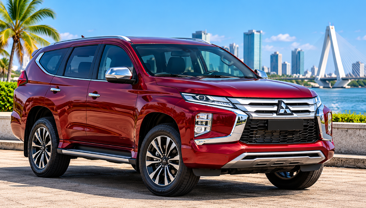 Mitsubishi Pajero Sport rouge en location à Abidjan